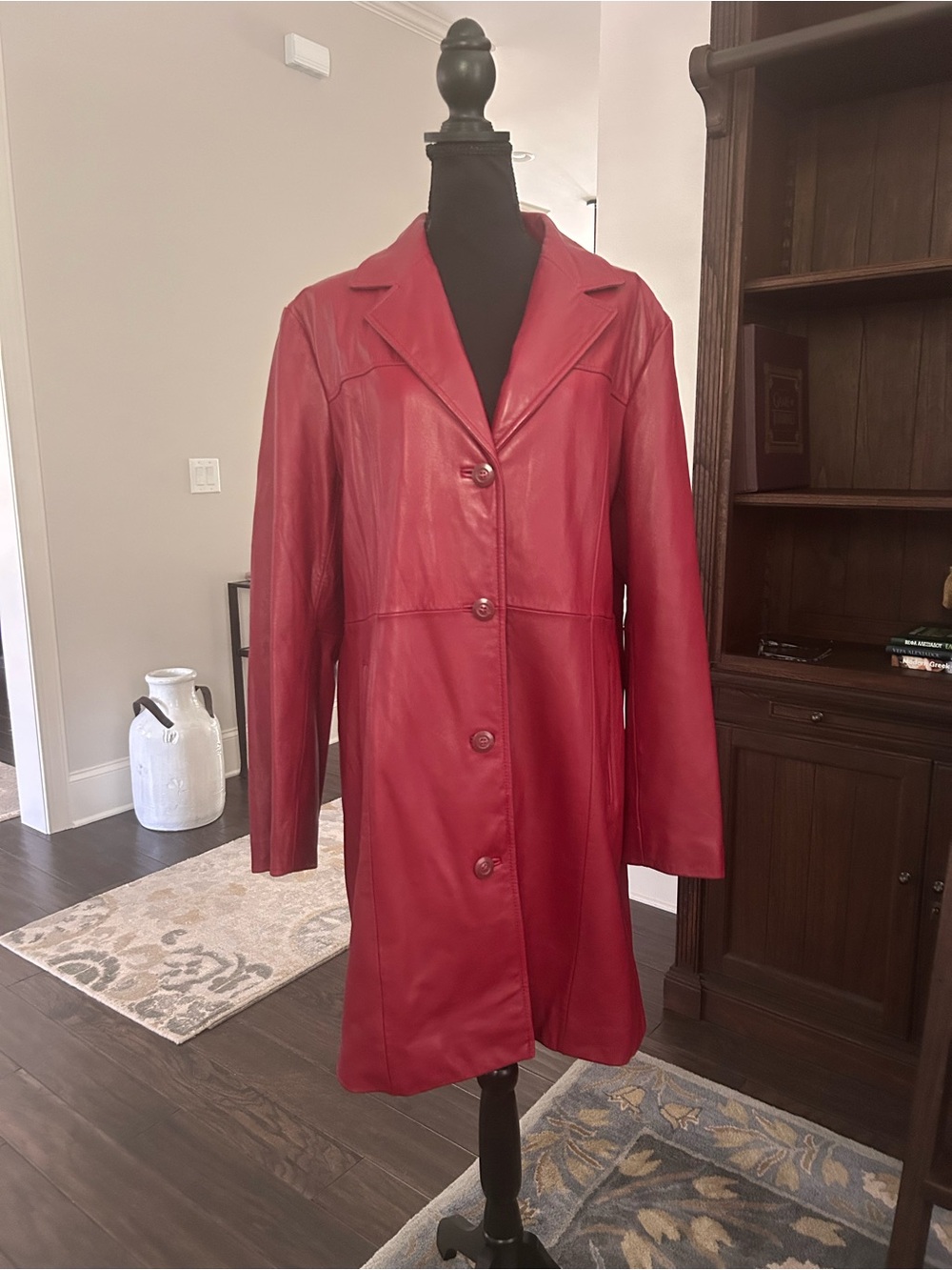 Vintage Excelled Collection women's red leather coat